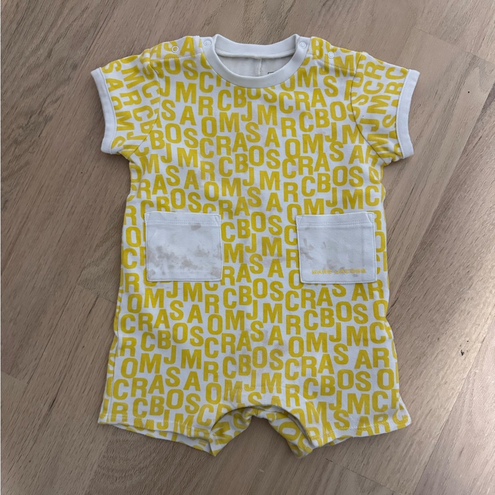Marc Jacobs Kids Logo-patterned Jersey Romper Size 12M
